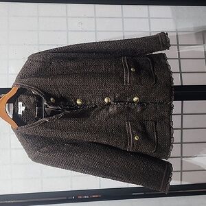 Vintage Joan Rivers brown tweed jacket/blazer 16 Quiet Luxury Grannycore